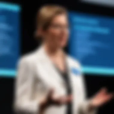 Alyce Price Discussing B2B Software Innovations Alyce Price at a tech conference