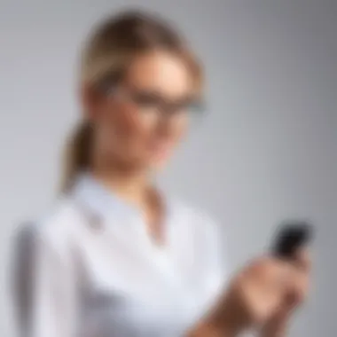 Text Messaging in Appointment Management Business professional utilizing text messaging for appointment management
