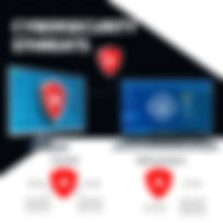 Infographic detailing cybersecurity threats addressed by both software solutions