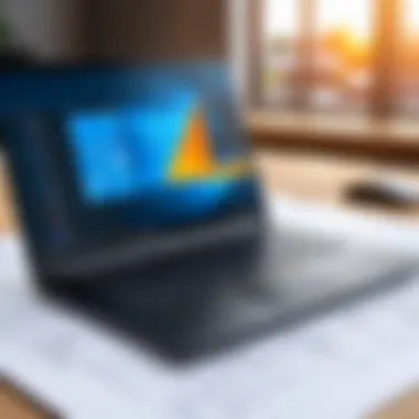 Modern Laptop for Construction Project Plans Modern laptop showcasing construction project plans