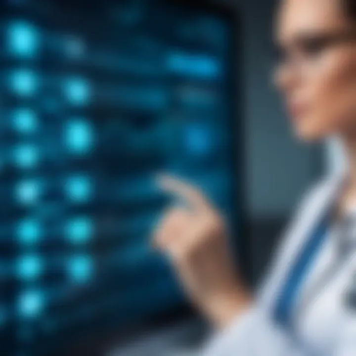 Visual representation of patient data security through blockchain.