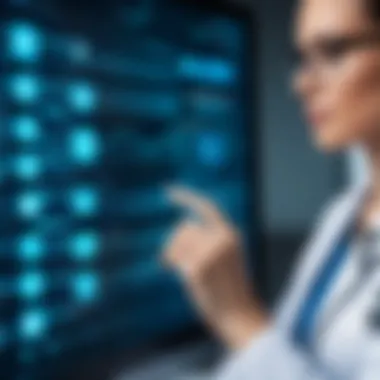Securing Patient Data with Blockchain Visual representation of patient data security through blockchain.