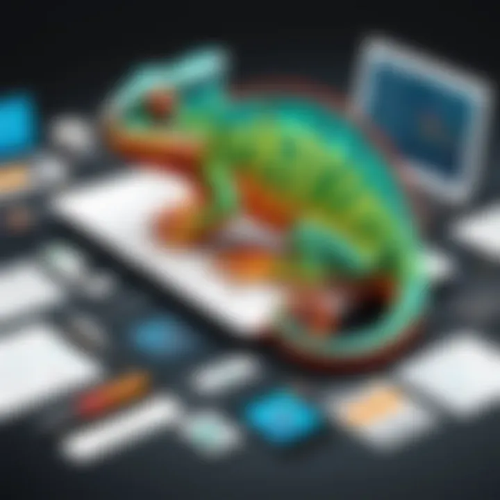 Infographic showcasing tools used in chameleon software training