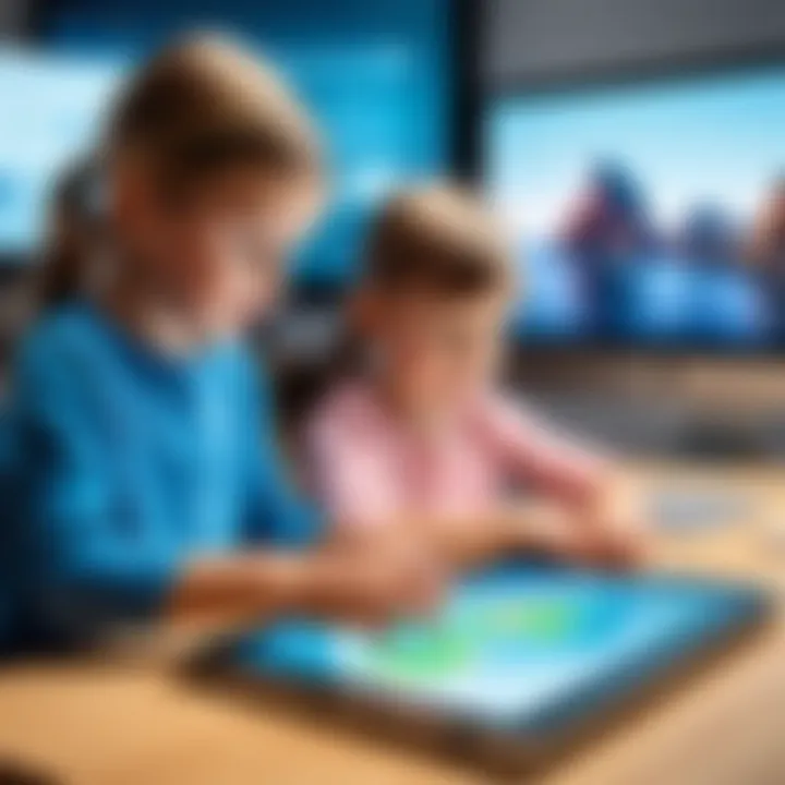 Children engaged in interactive learning activities