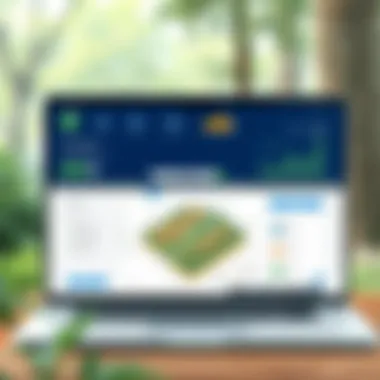 Intuitive Software Interface for Efficient Management User-friendly interface of forestry mapping software on a laptop screen