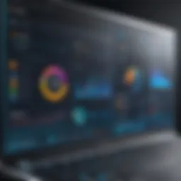 Visual representation of server maintenance software dashboard