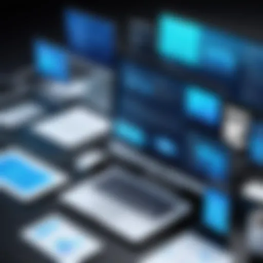 Visual representation of different types of application development environments