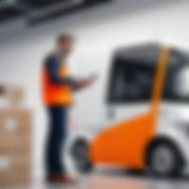 Small business owner reviewing logistics