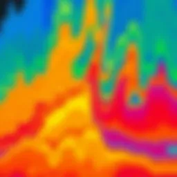 Visual representation of a heat map with vibrant colors