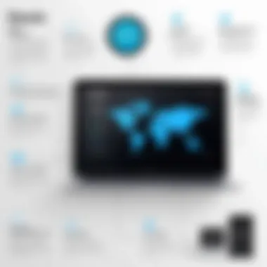 Infographic outlining the key features of Dazzle label software