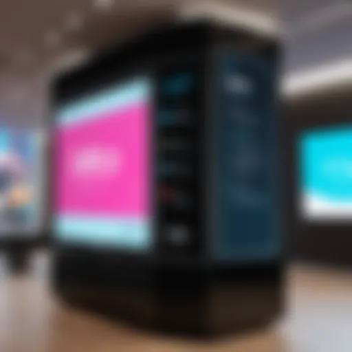 Dynamic display of a Ditto digital signage interface showcasing business communication