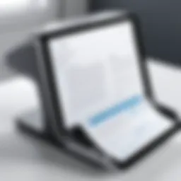 User interface of a top document scanner app