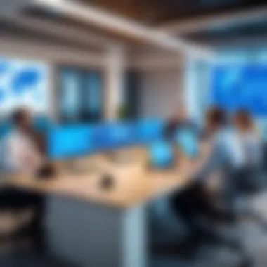 Business Context for VPN Utilization Business professionals discussing VPN implications in an office setting