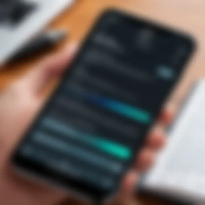 A close-up of a smartphone displaying an OCR scanner app interface.