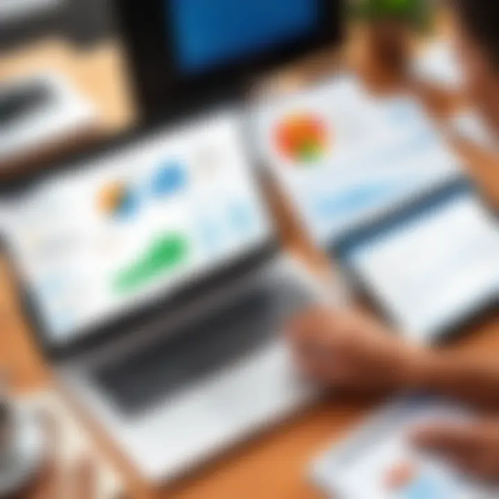 Visual representation of financial management features in Intuit BigTime