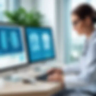 User Experience with EMR Systems Healthcare professional using EMR system
