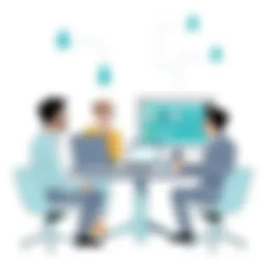 Business Team Discussion on Dialer Systems Business team discussing dialer system benefits