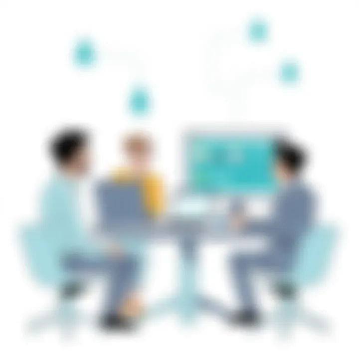 Business Team Discussion on Dialer Systems Business team discussing dialer system benefits