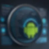 An illustration showcasing Android security software interface