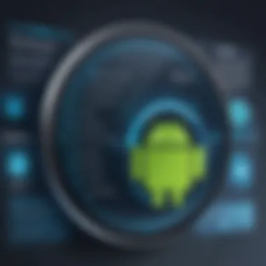 An illustration showcasing Android security software interface