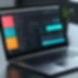 A sleek interface of a softphone application displayed on a laptop screen.