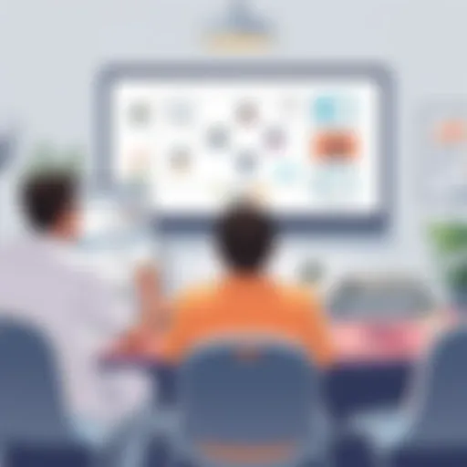 A digital workspace showcasing various virtual whiteboard tools in action.