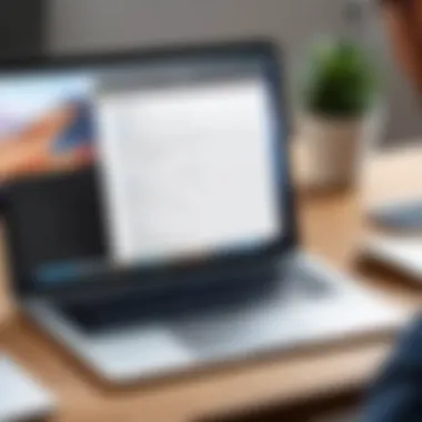 User Experience with Dictation Software User utilizing dictation software on a MacBook Air