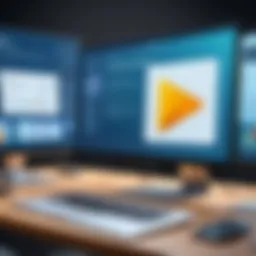 A digital landscape showcasing diverse e-learning platforms