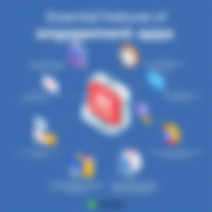 Illustration depicting the essential features of engagement apps