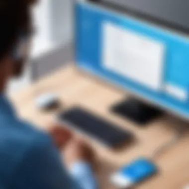 Illustration depicting seamless remote communication through screen sharing