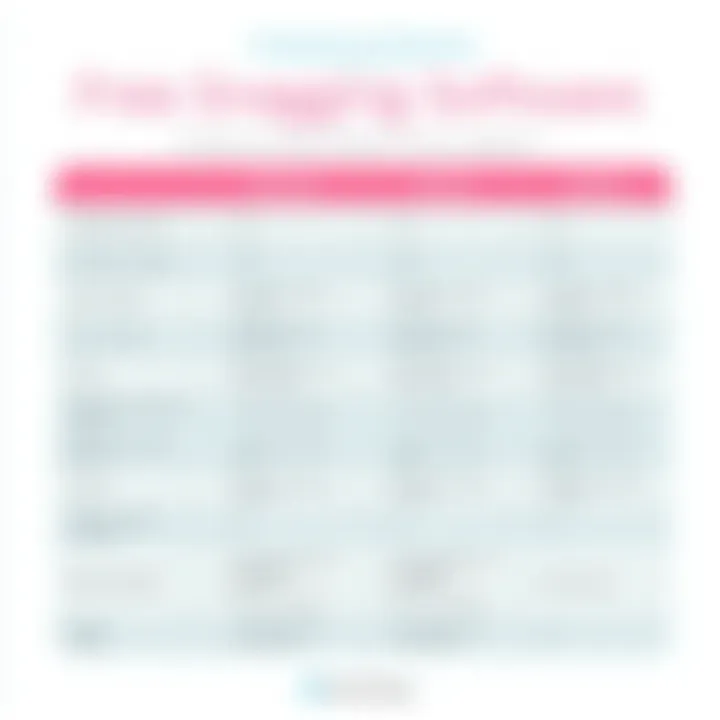 Comparison chart of free snagging software features