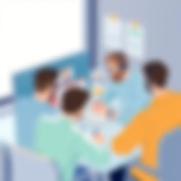 Team collaborating on project management software