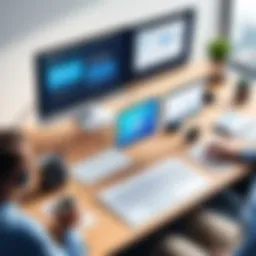 A digital workspace showcasing multiple collaboration tools