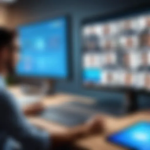 A digital interface showcasing various video conferencing options.