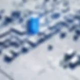 A detailed map indicating various business locations.