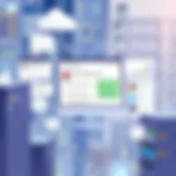 An illustration of a digital knowledge base interface showcasing various functionalities.