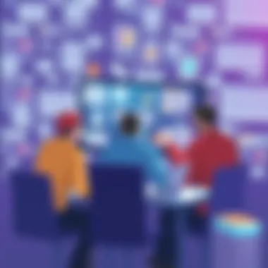 Collaboration through Knowledge Base A visual representation of collaboration among team members using a knowledge base.