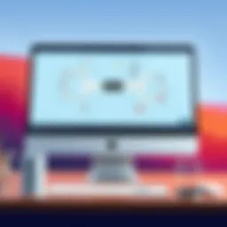 Visual representation of mind mapping software interface on Mac