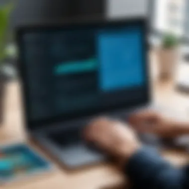 User engaging with Reonomy platform on a laptop