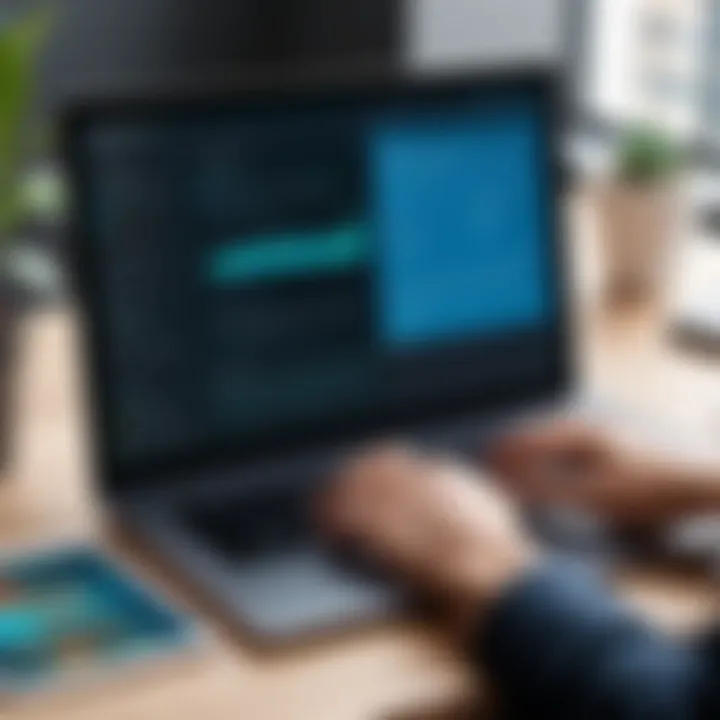 User engaging with Reonomy platform on a laptop