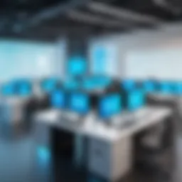 Conceptual illustration of productivity enhancement in a corporate environment