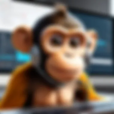 Visual representation of Survey Monkey interface with live chat integration