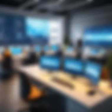 Enhanced Workplace Communication A corporate workplace environment enhanced by streamlined communication.