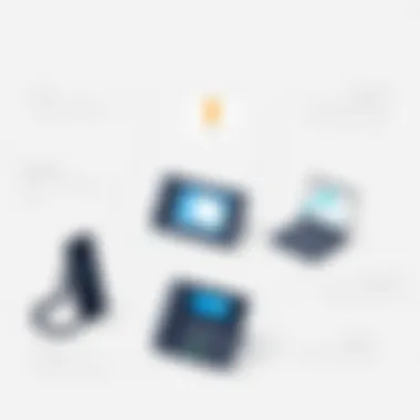 Infographic illustrating integration capabilities of leading softphones