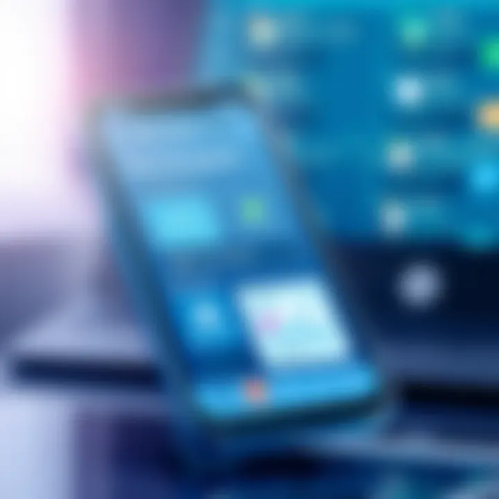 Mobile interface of client management software for on-the-go access