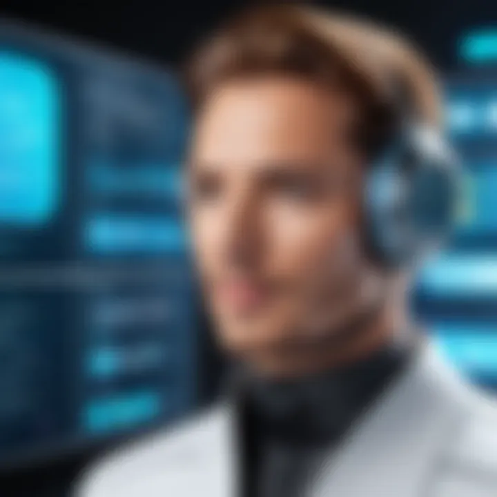 A futuristic concept of automated captioning technology evolving over time.