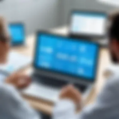 Collaboration in Healthcare with Electronic Prescribing Tools Healthcare professionals collaborating using electronic prescribing software