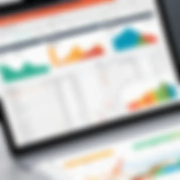 Detailed view of an income and expenses spreadsheet with graphs