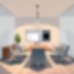 Modern meeting room with advanced booking system