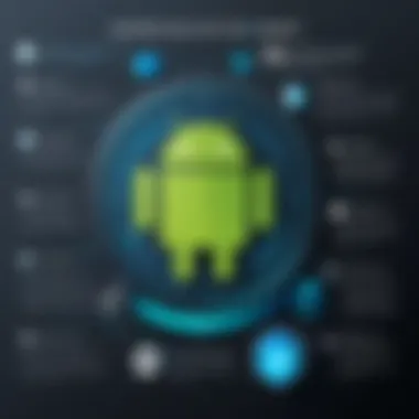 An infographic detailing key features of Android security software